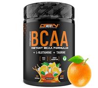 GEN GERMAN ELITE NUTRITION BCAA Performance - 450 g de Poudre - Ratio 2:1:1 | Jus d'Orange - BCAA Instantanés + L-Glutamine + Taurine - Délicieux & Super Soluble - Acides Aminés Végétaliens