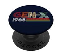 Gen X 1968 Retro Generation Xer Vintage Text Style PopSockets PopGrip Adhésif
