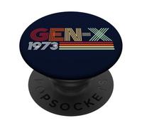 Gen X 1973 Retro Generation Xer Vintage Text Style PopSockets PopGrip Adhésif