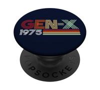 Gen X 1975 Retro Generation Xer Vintage Text Style PopSockets PopGrip Adhésif