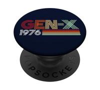 Gen X 1976 Retro Generation Xer Vintage Text Style PopSockets PopGrip Adhésif