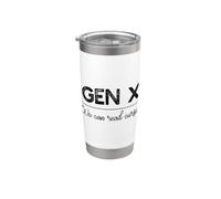 GEN X : Nous pouvons lire Cursive Funny Generation Xer Meme Gobelet isotherme en acier inoxydable double paroi