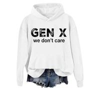 Gen X We Don't Care Hoodie, Gen X Hoodie, Generation X Hoodie, Gen X, Generation X, Sweat à capuche unisexe, blanc, XXL