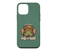 Gen Z Gag Funny Safe and Sound Music Lover Jolie Tortue rétro Coque pour iPhone 12 Mini