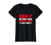 Gen Z Just WiFi Aucune Instruction nécessaire Drôle Minimaliste T-Shirt Graphique avec Valeur