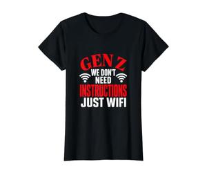 Gen Z We Don't Need Instructions Just WiFi Funny Minimalist T-Shirt Graphique avec Valeur