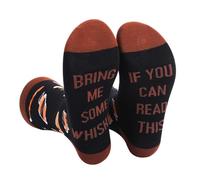 GEN:ZAI Chaussettes fantaisie en coton pour homme Bring Me Some Whisky - Amusantes, respirantes et confortables, Whisky, 7-11
