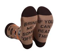 GEN:ZAI Chaussettes fantaisie en coton pour homme Bring Me Some Whisky - Amusantes, respirantes et confortables, café, 7-11