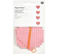 Genähte Girlande Pixel, Herzen, Neonpink FSC MIX, 2,3 m