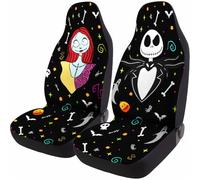 GENANY Housses de siège Avant avec Motif Horreur Cauchemar Skellington Couple, pour Voiture, Camion, berline et SUV. Parfaites comme Cadeaux de Noël pour Voiture, Ces Housses de siège Automobiles