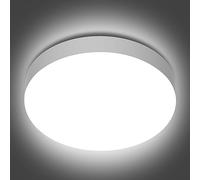 genatu Plafonnier LED 19W, Plafonnier Salle de Bain IP65 Étanche 20cm Ronde, Équivalent 126W, Étanche pour Usage Humide, Lampe Plafond, Luminaire Salle de Bain Etanche, Couloir, Dressing - Rond Blanc