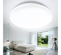 genatu Plafonnier LED Plafonnier Bureau, 24W 2400LM 4000K Neutre CRI>80, Luminaire LED Plafond Sans Scintillement Ø38cm Ronde pour Salon, Bureau et Chambre