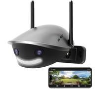 GENBOLT 2.5K Caméra Surveillance WiFi Extérieure à Double Objectif Vision 180°,4MP 2.4/5Ghz Caméra IP PoE avec Détection Humaine/Véhicule/Animaux, Vision Nocturne Couleur [DC&PoE]
