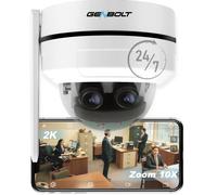 GENBOLT 2.5K PTZ Caméra Surveillance Extérieur, 2.4/5Ghz WIFI 4MP Dual Lens DC & PoE IP Caméra 10X Zoom, IK10 Anti-vandalisme