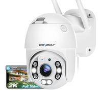 GENBOLT 2.5K WiFi Caméra de Surveillance Extérieure, 2.4&5GHz PoE CCTV Camera IP avec Détection Humaine Vision Nocturne Couleur Pan Tilt Suivi Automatique Maison Sécurité [DC&POE]