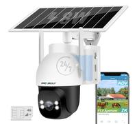 GENBOLT 3G/4G LTE 2K Caméra Surveillance Solaire Extérieure sans Fil, avec Carte SIM, AOV 24/7 Enregistrement, Ouverture F1.0, Batterie 15600mAh Panneau Solaire 8W, 25M Détection Humaine, sans WiFi