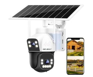 GENBOLT 4G AOV Solaire Caméra De Surveillance Extérieur sans Fil, Enregistrement 24/7 3MP+3MP IP SIM Caméra Surveillance Batterie avec détection IA, 8W 15600mAh Caméra CCTV
