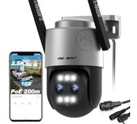 GENBOLT WiFi Caméra Surveillance Extérieure,Caméra POE Double Objectif 2.5K
