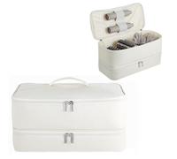 GENCAM Étui de Transport Double Couche pour Shark Flexstyle et SpeedStyle, Sac de Rangement Portable pour FlexFusion/Dyson Airwrap Styler et Accessoires, Beige