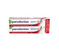 Gencives protégées et dents blanches avec PARODONTAX Dentifrice Blancheur, lot de 2x75mL, formule quotidienne au bicarbonate de sodium et fluor - Lot de 2