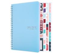 genda Hebdomadaire,52 Pages A5 Non Daté Organiseur Planificateur Semainier Spirale Undated Weekly Planner Couverture Rigide avec 4 Feuilles Sticker To Do List Habit Tracker Bleu