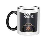 Gendecicco David DJ Music Guetta Mug Céramique 330ml - Tasse Café Thé avec Bord Coloré - Accessoire Musique DJ Électronique - Cadeau Fans de Concert Festival