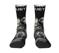 Gendecicco Guetta DJ Music David Chaussettes mi-mollet unisexes - Chaussettes streetwear hip-hop à blocs de couleurs - Accessoire de musique pour DJ, fans de concerts électroniques, festivals, cadeau