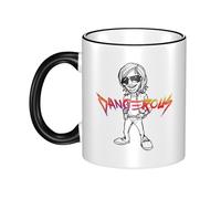 Gendecicco Guetta DJ Music David Mug Céramique 330ml - Tasse Café Thé avec Bord Coloré - Accessoire Musique DJ Électronique - Cadeau Fans de Concert Festival