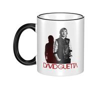 Gendecicco Guetta DJ Music David Mug Céramique 330ml - Tasse Café Thé avec Bord Coloré - Accessoire Musique DJ Électronique - Cadeau Fans de Concert Festival
