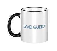 Gendecicco Guetta DJ Music David Mug Céramique 330ml - Tasse Café Thé avec Bord Coloré - Accessoire Musique DJ Électronique - Cadeau Fans de Concert Festival