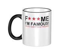 Gendecicco Guetta DJ Music David Mug Céramique 330ml - Tasse Café Thé avec Bord Coloré - Accessoire Musique DJ Électronique - Cadeau Fans de Concert Festival