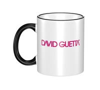 Gendecicco Guetta DJ Music David Mug Céramique 330ml - Tasse Café Thé avec Bord Coloré - Accessoire Musique DJ Électronique - Cadeau Fans de Concert Festival