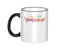 Gendecicco Guetta DJ Music David Mug Céramique 330ml - Tasse Café Thé avec Bord Coloré - Accessoire Musique DJ Électronique - Cadeau Fans de Concert Festival