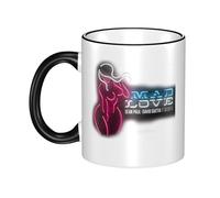 Gendecicco Guetta DJ Music David Mug Céramique 330ml - Tasse Café Thé avec Bord Coloré - Accessoire Musique DJ Électronique - Cadeau Fans de Concert Festival