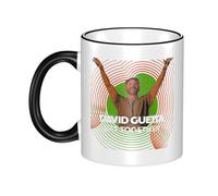 Gendecicco Guetta DJ Music David Mug Céramique 330ml - Tasse Café Thé avec Bord Coloré - Accessoire Musique DJ Électronique - Cadeau Fans de Concert Festival