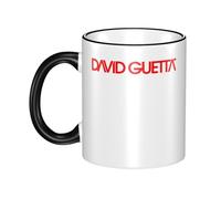 Gendecicco Guetta DJ Music David Mug Céramique 330ml - Tasse Café Thé avec Bord Coloré - Accessoire Musique DJ Électronique - Cadeau Fans de Concert Festival