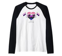 Gender Fluid Heart Gender Queer Pride Drapeau Saint-Valentin Manche Raglan
