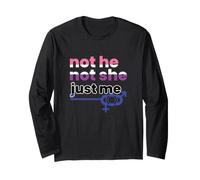 Gender Fluidity Not He Not She Just Me Pride Cadeau Manche Longue