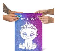 Gender Reveal kit pour Découvrir le Genre - Toile avec colle invisible et paillettes à saupoudrer pour annoncer le sexe, It's a Boy