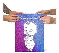 Gender Reveal kit pour découvrir le genre, Toile et paillettes pour révéler le sexe, It's a boy, Baby Shower