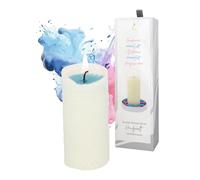 Gender Reveal Party - Bougie en cire d'abeille - It's a Boy or Girl - Pour fête prénatale ou fête prénatale - Roulée à la main (10 cm de haut, Ø 4,7 cm) - Surprise pour annonce sexuelle - Bleu