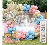 Gender Reveal Party Decoration, Arche Ballon Bleu Rose, Boite Baby, Ballon Gender Reveal Fille Garçon, Cube Baby Shower Pour Gen