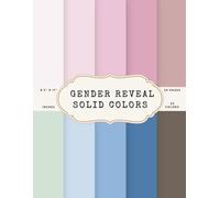 Gender Reveal Solid Colors Scrapbook Paper - 50 Pages, 25 Double-Sided Colors - 8.5 x 11 in Craft Pad: Blush, Blue, Cream, Rose Gold, Sage, Taupe, and ... for Baby Journals, Cards, Tags, Collage