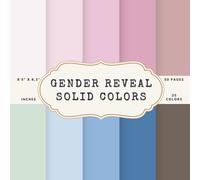 Gender Reveal Solid Colors Scrapbook Paper - 50 Pages, 25 Double-Sided Colors - 8.5 x 8.5 in Craft Pad: Blush, Blue, Cream, Mint, Taupe, Sage, Rose ... Pastels for Journals, Cards, Collage DIY