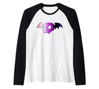 Genderfluid Bat Vampire Skull Queer Pride Goth Halloween Manche Raglan