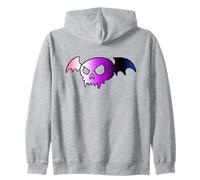 Genderfluid Bat Vampire Skull Queer Pride Goth Halloween Sweat à Capuche
