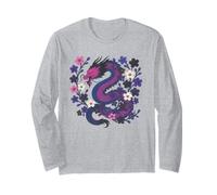 Genderfluid Japanese Dragon Queer Pride Flag Colors Floral Manche Longue