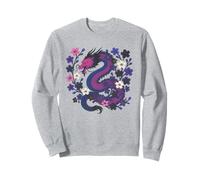 Genderfluid Japanese Dragon Queer Pride Flag Colors Floral Sweatshirt