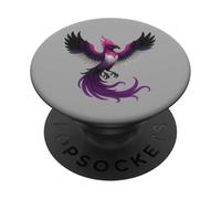 Genderfluid Phoenix Bird Queer Pride Flag Rising From Ashes PopSockets PopGrip Adhésif