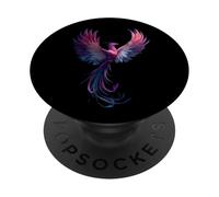 Genderfluid Phoenix Bird Queer Pride Flag Rising From Ashes PopSockets PopGrip Adhésif